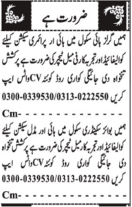 Teacher & Primary Teacher Jobs 2025 In Quetta